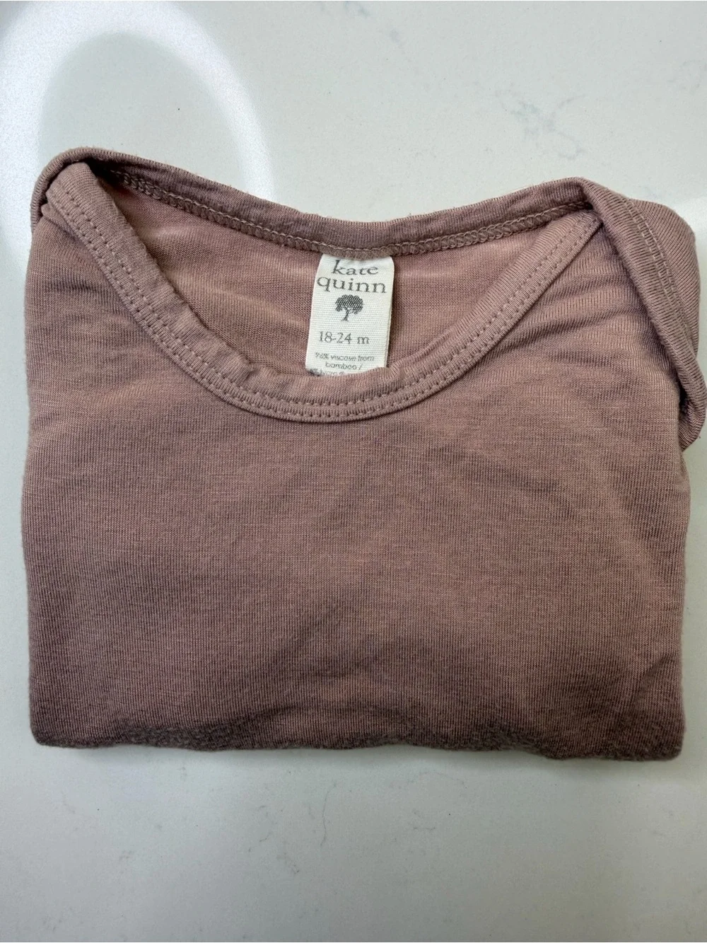 Kate Quinn Bamboo Long Sleeve Bodysuit 18-24M Mauve Viscose from Bamboo